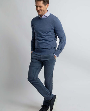 Steppin' Out trui cotton cashmere indigo blauw | Regular-fit