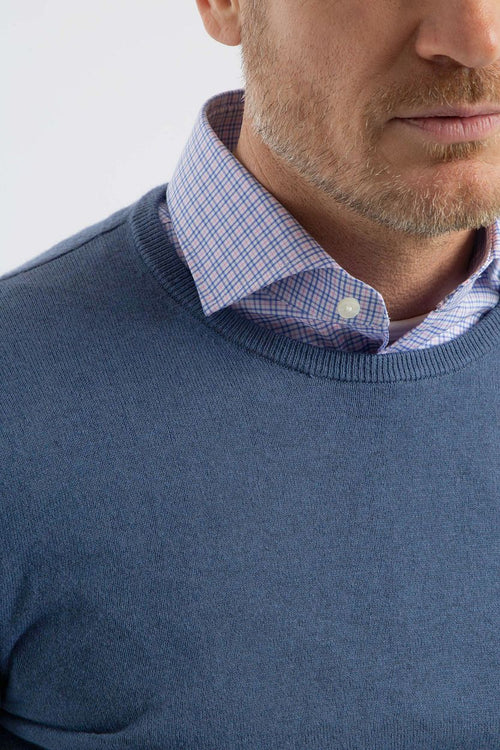 Steppin' Out trui cotton cashmere indigo blauw | Regular-fit