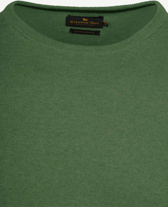 Steppin' Out trui cotton cashmere mid groen | Regular-fit