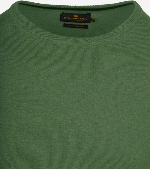 Steppin' Out trui cotton cashmere mid groen | Regular-fit