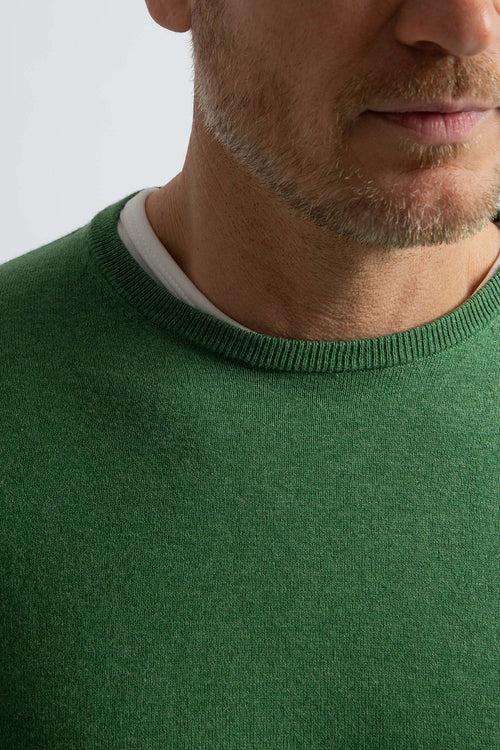 Steppin' Out trui cotton cashmere mid groen | Regular-fit