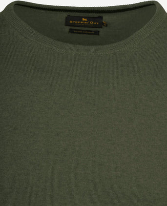Steppin' Out trui cotton cashmere olijfgroen | Regular-fit