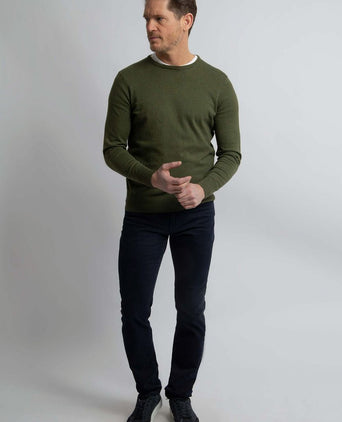 Trui cotton cashmere olijfgroen