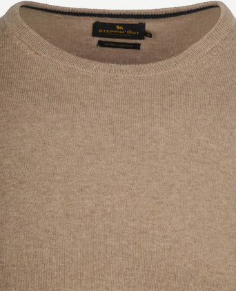 Steppin' Out trui cotton cashmere sand | Regular-fit