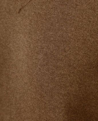 Trui cotton cashmere v-hals camel