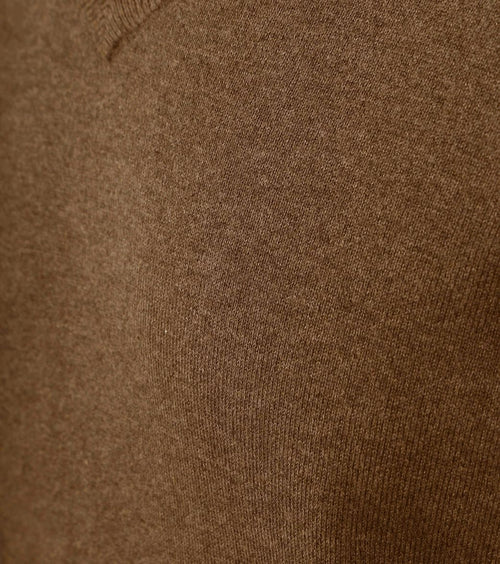 Trui cotton cashmere v-hals camel
