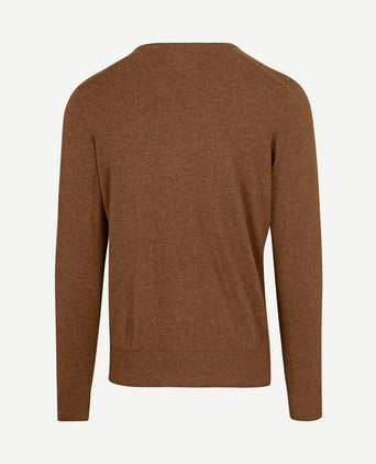 Trui cotton cashmere v-hals camel