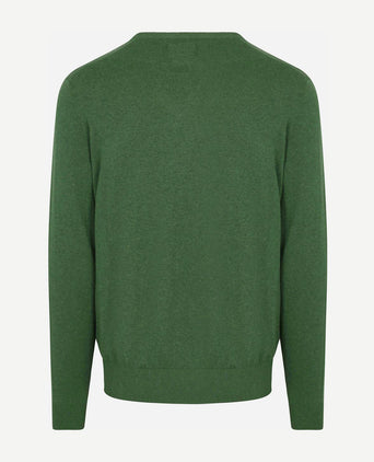 Steppin' Out trui cotton cashmere v-hals groen | Regular-fit