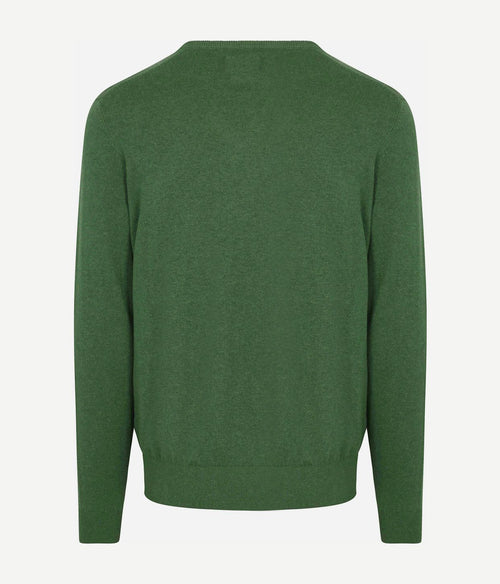 Steppin' Out trui cotton cashmere v-hals groen | Regular-fit