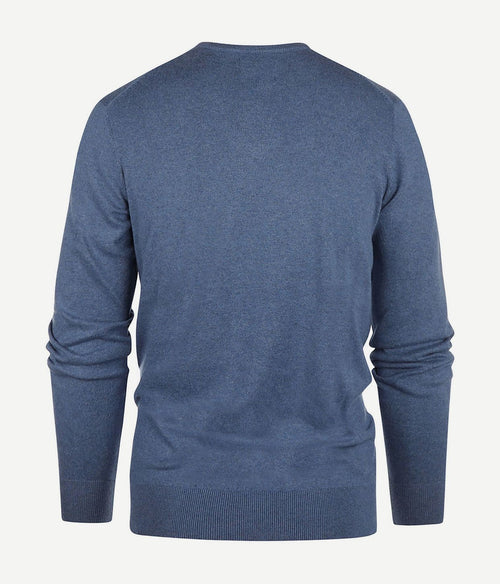 Steppin' Out trui cotton cashmere v-hals indigo blauw | Regular-fit