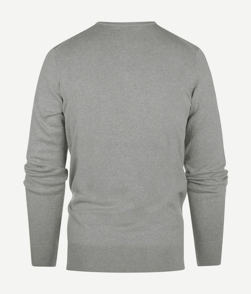 Steppin' Out trui cotton cashmere v-hals melange grijs | Regular-fit