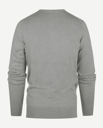 Steppin' Out trui cotton cashmere v-hals melange grijs | Regular-fit