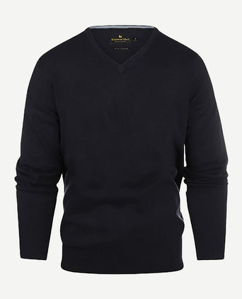 Steppin' Out trui cotton cashmere v-hals donkerblauw | Regular-fit