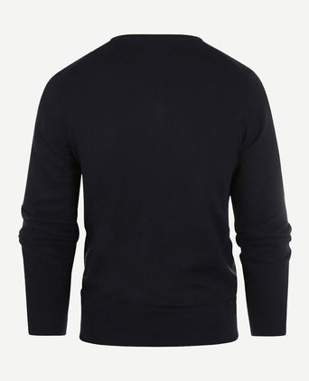 Steppin' Out trui cotton cashmere v-hals donkerblauw | Regular-fit