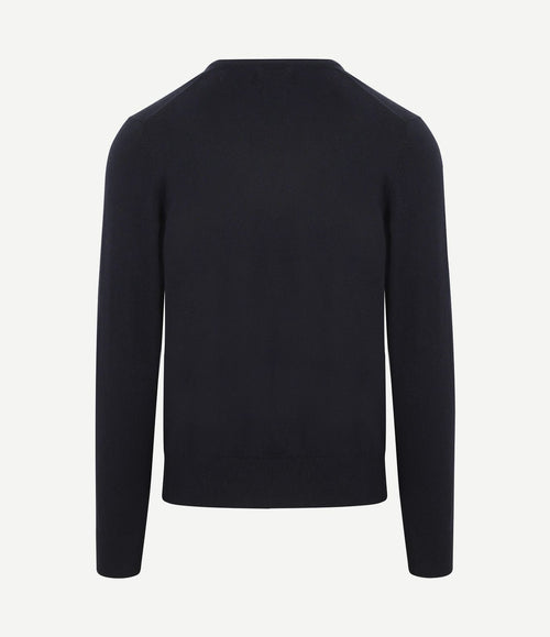 Trui cotton cashmere v-hals donkerblauw