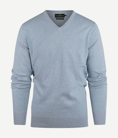 Steppin' Out trui cotton cashmere v-hals sky blue | Regular-fit