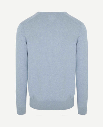 Trui cotton cashmere v-hals sky blue