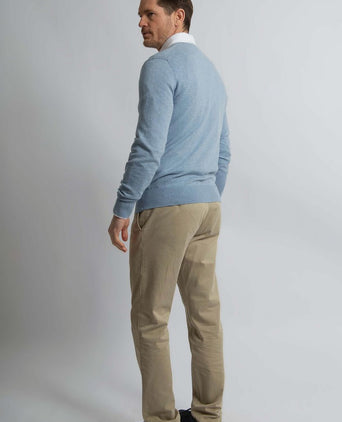 Steppin' Out trui cotton cashmere v-hals sky blue | Regular-fit