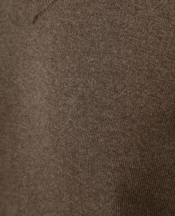 Steppin' Out trui cotton cashmere v-hals taupe melange | Regular-fit