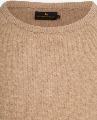 Steppin' Out trui lamswol beige | Regular-fit