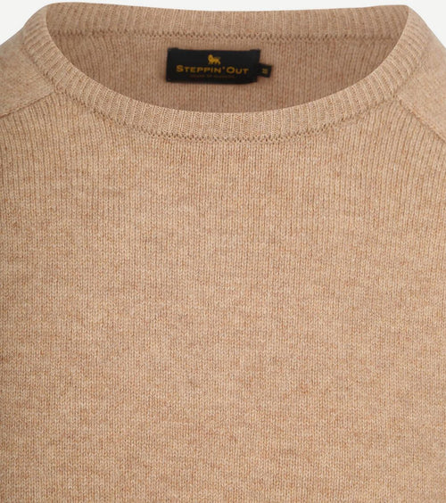 Steppin' Out trui lamswol beige | Regular-fit