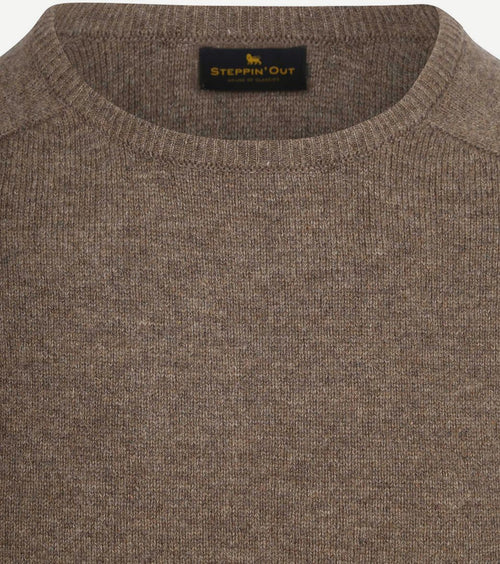 Steppin' Out trui lamswol bruin | Regular-fit