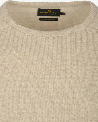 Steppin' Out trui lamswol greige | Regular-fit
