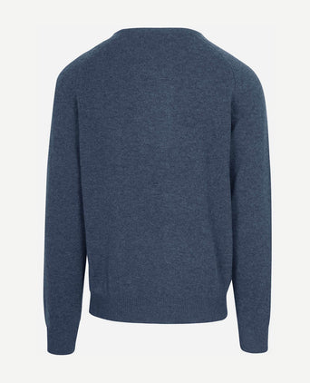 Steppin' Out trui lamswol mid blauw | Regular-fit