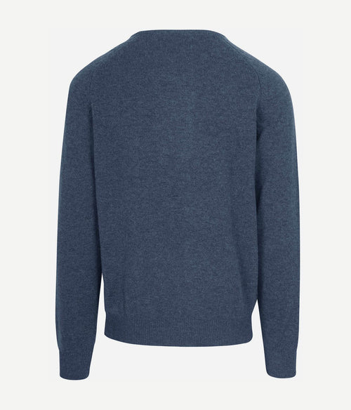 Steppin' Out trui lamswol mid blauw | Regular-fit