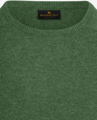 Steppin' Out trui lamswol mid groen | Regular-fit