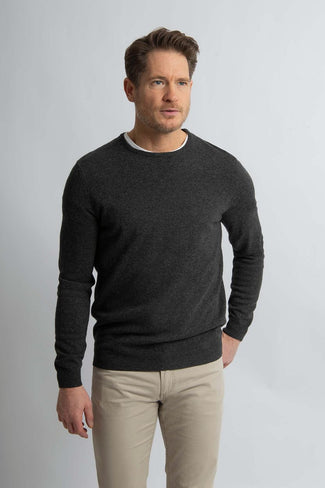 Steppin' Out trui merinowol antraciet | Regular-fit Steppin' Out trui merinowol antraciet | Regular-fit