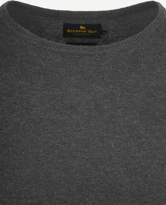 Steppin' Out trui merinowol antraciet | Regular-fit