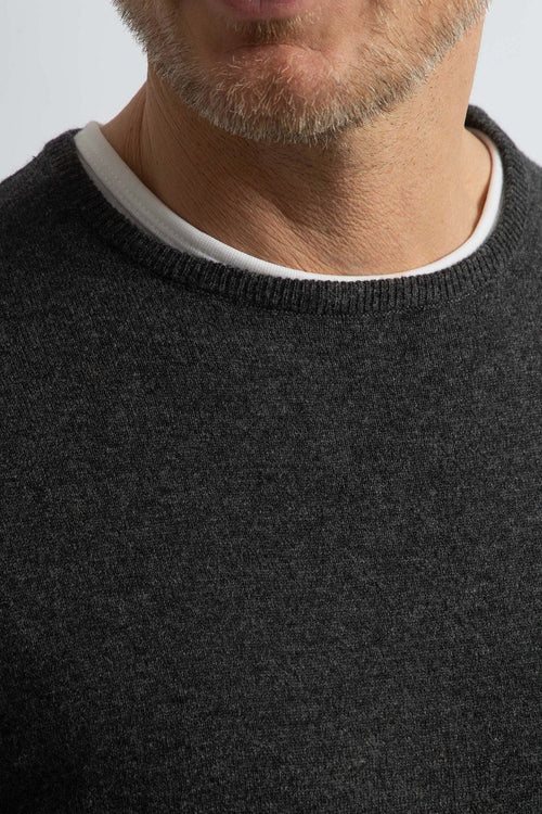 Steppin' Out trui merinowol antraciet | Regular-fit