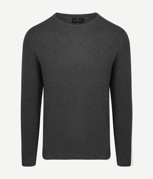 Steppin' Out trui merinowol antraciet | Regular-fit