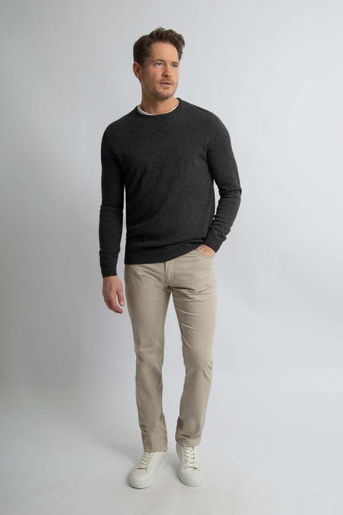 Steppin' Out trui merinowol antraciet | Regular-fit