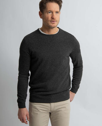 Steppin' Out trui merinowol antraciet | Regular-fit