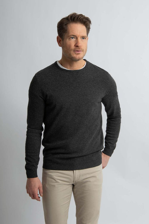 Steppin' Out trui merinowol antraciet | Regular-fit