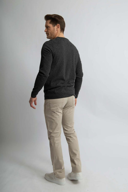 Steppin' Out trui merinowol antraciet | Regular-fit