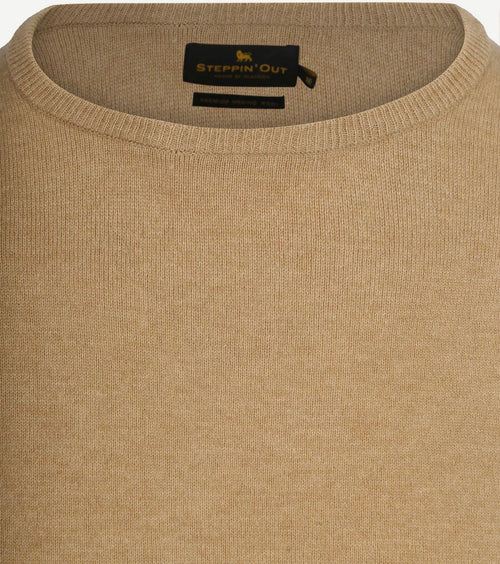 Steppin' Out trui merinowol beige | Regular-fit