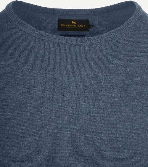 Steppin' Out trui merinowol kobaltblauw | Regular-fit