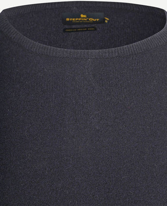 Steppin' Out trui merinowol donkerblauw | Regular-fit