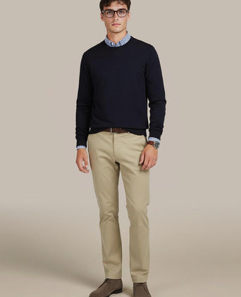 Steppin' Out trui merinowol donkerblauw | Regular-fit