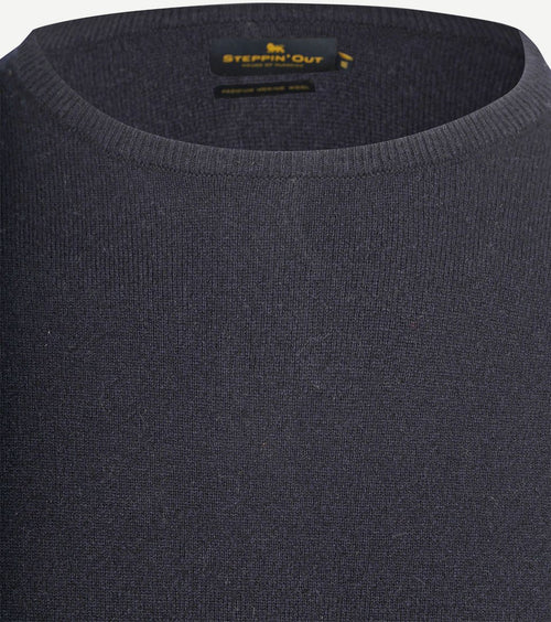 Steppin' Out trui merinowol donkerblauw | Regular-fit