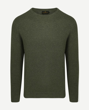 Steppin' Out trui merinowol olijfgroen | Regular-fit