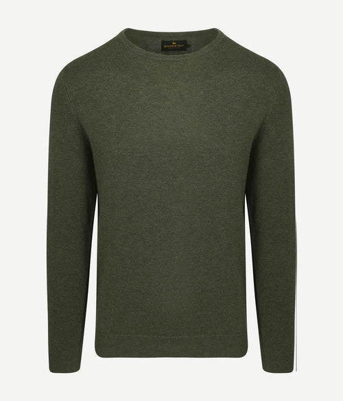 Steppin' Out trui merinowol olijfgroen | Regular-fit