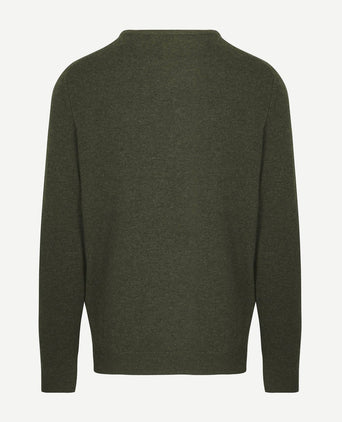 Steppin' Out trui merinowol olijfgroen | Regular-fit