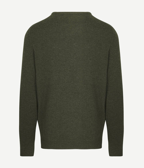 Steppin' Out trui merinowol olijfgroen | Regular-fit