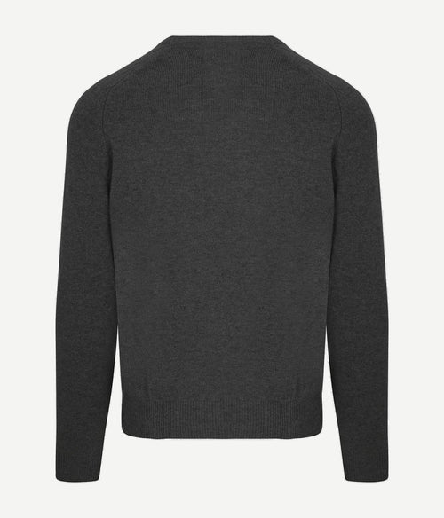 Steppin' Out trui v-hals lamswol antraciet | Regular-fit