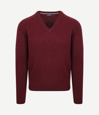 Trui v-hals lamswol bordeaux Trui v-hals lamswol bordeaux