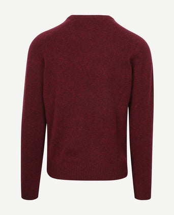 Trui v-hals lamswol bordeaux